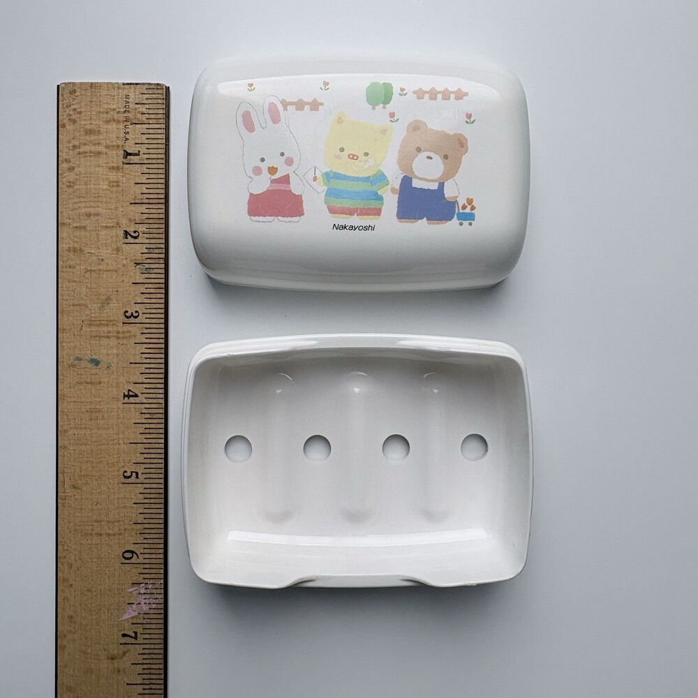 Vtg Sanrio Cheery Chums Soap Dish Retro Nakayoshi Bright Colors on White Japan - Picture 9 of 10